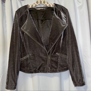 Soft Surroundings Velvet Moto Zip Jacket